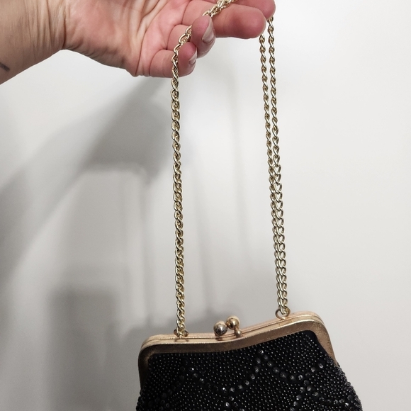 Vintage Style By Du Val Black Beaded Evening Bag - Picture 10 of 14